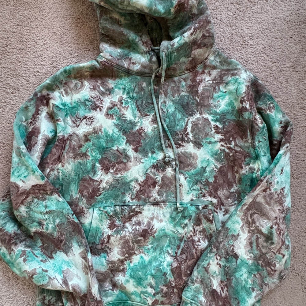 Green and Brown Tie-Dye Hoodie